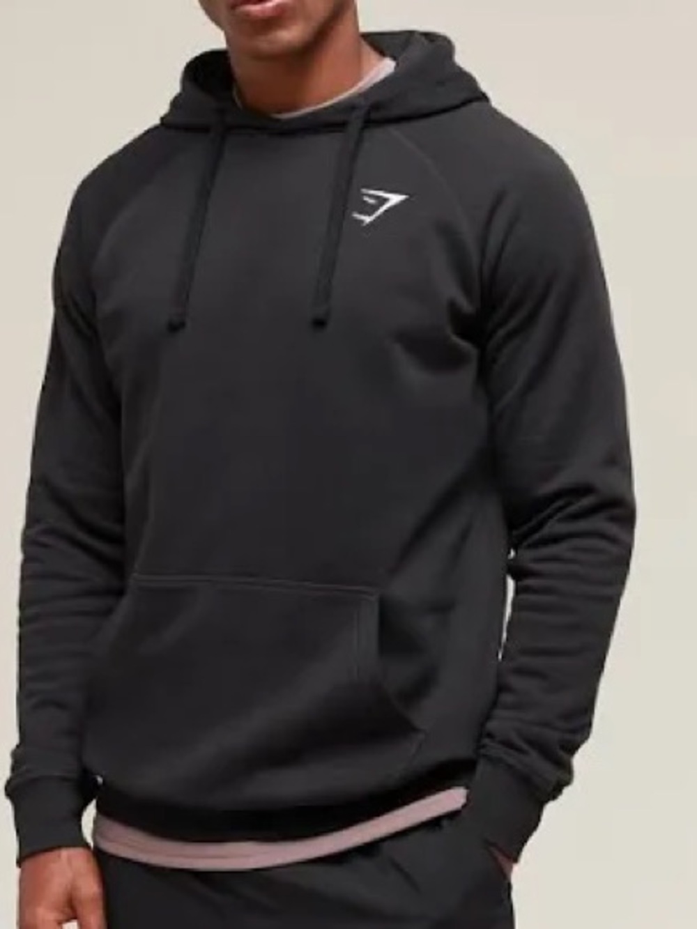 Gymshark Black Pullover Hoodie with shark Logo size large